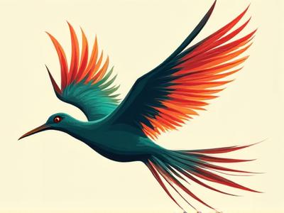 Ícono de un quetzal volando con alas estilizadas, simbolizando rapidez